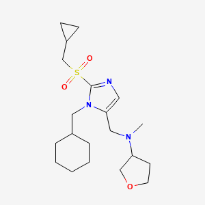molecular formula C20H33N3O3S B4534708 ({1-(cyclohexylmethyl)-2-[(cyclopropylmethyl)sulfonyl]-1H-imidazol-5-yl}methyl)methyl(tetrahydro-3-furanyl)amine 
