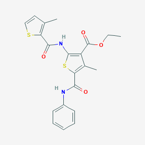 Ethyl 4-methyl-2-{[(3-methylthiophen-2-yl)carbonyl]amino}-5-(phenylcarbamoyl)thiophene-3-carboxylate