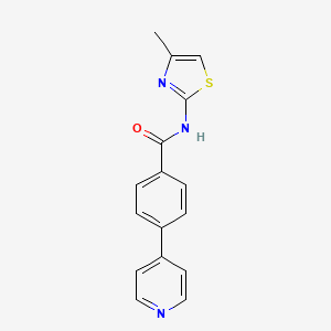 molecular formula C16H13N3OS B4534725 N-(4-methyl-1,3-thiazol-2-yl)-4-pyridin-4-ylbenzamide 
