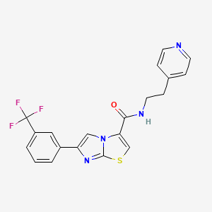 molecular formula C20H15F3N4OS B4534728 N-[2-(4-pyridinyl)ethyl]-6-[3-(trifluoromethyl)phenyl]imidazo[2,1-b][1,3]thiazole-3-carboxamide 