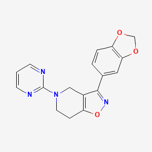 molecular formula C17H14N4O3 B4534729 3-(1,3-benzodioxol-5-yl)-5-(2-pyrimidinyl)-4,5,6,7-tetrahydroisoxazolo[4,5-c]pyridine 