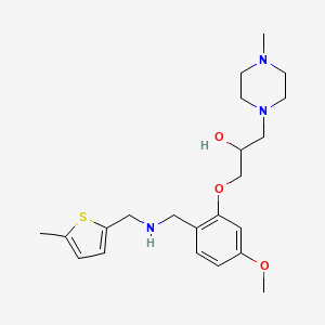 molecular formula C22H33N3O3S B4534746 1-[5-methoxy-2-({[(5-methyl-2-thienyl)methyl]amino}methyl)phenoxy]-3-(4-methyl-1-piperazinyl)-2-propanol 