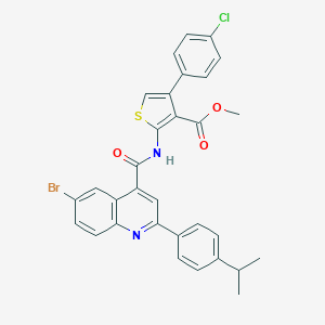 Methyl 2-({[6-bromo-2-(4-isopropylphenyl)-4-quinolinyl]carbonyl}amino)-4-(4-chlorophenyl)-3-thiophenecarboxylate