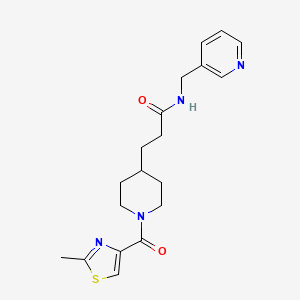 molecular formula C19H24N4O2S B4534775 3-{1-[(2-methyl-1,3-thiazol-4-yl)carbonyl]-4-piperidinyl}-N-(3-pyridinylmethyl)propanamide 