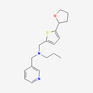 molecular formula C18H24N2OS B4534780 N-(pyridin-3-ylmethyl)-N-{[5-(tetrahydrofuran-2-yl)-2-thienyl]methyl}propan-1-amine 