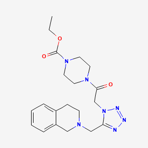 molecular formula C20H27N7O3 B4534808 ethyl 4-{[5-(3,4-dihydro-2(1H)-isoquinolinylmethyl)-1H-tetrazol-1-yl]acetyl}-1-piperazinecarboxylate 