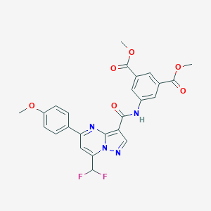 molecular formula C25H20F2N4O6 B453481 Dimethyl 5-({[7-(difluoromethyl)-5-(4-methoxyphenyl)pyrazolo[1,5-a]pyrimidin-3-yl]carbonyl}amino)isophthalate 