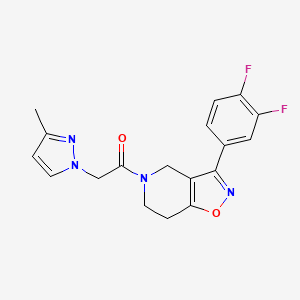 molecular formula C18H16F2N4O2 B4534817 3-(3,4-difluorophenyl)-5-[(3-methyl-1H-pyrazol-1-yl)acetyl]-4,5,6,7-tetrahydroisoxazolo[4,5-c]pyridine 