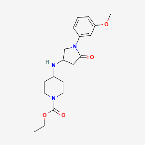 molecular formula C19H27N3O4 B4534829 ethyl 4-{[1-(3-methoxyphenyl)-5-oxopyrrolidin-3-yl]amino}piperidine-1-carboxylate 
