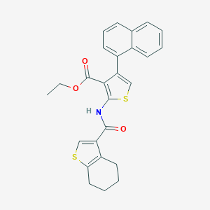molecular formula C26H23NO3S2 B453484 Ethyl 4-(1-naphthyl)-2-[(4,5,6,7-tetrahydro-1-benzothien-3-ylcarbonyl)amino]-3-thiophenecarboxylate 