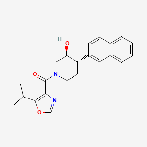 molecular formula C22H24N2O3 B4534852 (3S*,4S*)-1-[(5-isopropyl-1,3-oxazol-4-yl)carbonyl]-4-(2-naphthyl)piperidin-3-ol 