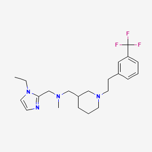 molecular formula C22H31F3N4 B4534860 1-(1-ethyl-1H-imidazol-2-yl)-N-methyl-N-[(1-{2-[3-(trifluoromethyl)phenyl]ethyl}-3-piperidinyl)methyl]methanamine 