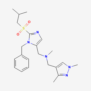 molecular formula C22H31N5O2S B4534880 1-[1-benzyl-2-(isobutylsulfonyl)-1H-imidazol-5-yl]-N-[(1,3-dimethyl-1H-pyrazol-4-yl)methyl]-N-methylmethanamine 