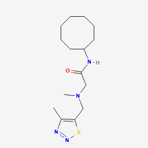 molecular formula C15H26N4OS B4534888 N-cyclooctyl-2-{methyl[(4-methyl-1,2,3-thiadiazol-5-yl)methyl]amino}acetamide 