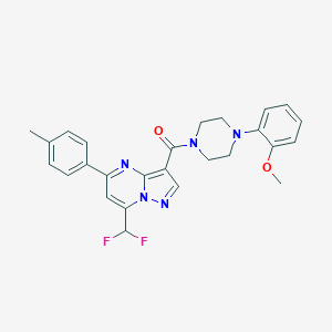 [7-(Difluoromethyl)-5-(4-methylphenyl)pyrazolo[1,5-a]pyrimidin-3-yl][4-(2-methoxyphenyl)piperazin-1-yl]methanone