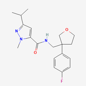 molecular formula C19H24FN3O2 B4534903 N-{[3-(4-fluorophenyl)tetrahydrofuran-3-yl]methyl}-3-isopropyl-1-methyl-1H-pyrazole-5-carboxamide 