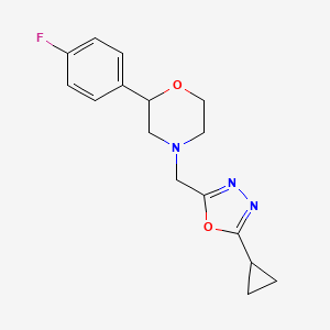 molecular formula C16H18FN3O2 B4534917 4-[(5-cyclopropyl-1,3,4-oxadiazol-2-yl)methyl]-2-(4-fluorophenyl)morpholine 