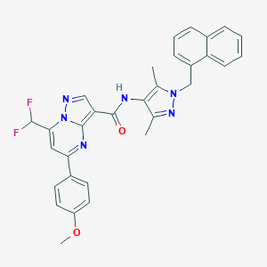 molecular formula C31H26F2N6O2 B453492 7-(difluoromethyl)-N-[3,5-dimethyl-1-(1-naphthylmethyl)-1H-pyrazol-4-yl]-5-(4-methoxyphenyl)pyrazolo[1,5-a]pyrimidine-3-carboxamide 
