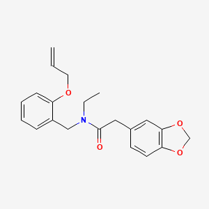 molecular formula C21H23NO4 B4534925 N-[2-(allyloxy)benzyl]-2-(1,3-benzodioxol-5-yl)-N-ethylacetamide 