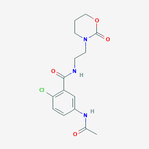 molecular formula C15H18ClN3O4 B4534928 5-(acetylamino)-2-chloro-N-[2-(2-oxo-1,3-oxazinan-3-yl)ethyl]benzamide 