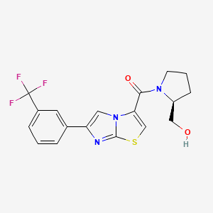 molecular formula C18H16F3N3O2S B4534938 [(2S)-1-({6-[3-(trifluoromethyl)phenyl]imidazo[2,1-b][1,3]thiazol-3-yl}carbonyl)-2-pyrrolidinyl]methanol 