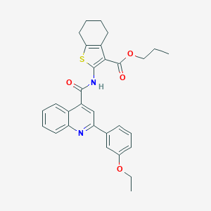 molecular formula C30H30N2O4S B453494 Propyl 2-({[2-(3-ethoxyphenyl)-4-quinolinyl]carbonyl}amino)-4,5,6,7-tetrahydro-1-benzothiophene-3-carboxylate 