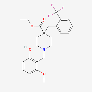 molecular formula C24H28F3NO4 B4534958 ethyl 1-(2-hydroxy-6-methoxybenzyl)-4-[2-(trifluoromethyl)benzyl]-4-piperidinecarboxylate 