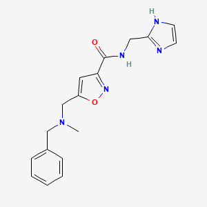 molecular formula C17H19N5O2 B4534963 5-{[benzyl(methyl)amino]methyl}-N-(1H-imidazol-2-ylmethyl)-3-isoxazolecarboxamide 