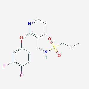 molecular formula C15H16F2N2O3S B4534965 N-{[2-(3,4-difluorophenoxy)-3-pyridinyl]methyl}-1-propanesulfonamide 
