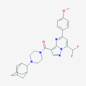 molecular formula C29H33F2N5O2 B453497 4-[3-{[4-(2-Adamantyl)-1-piperazinyl]carbonyl}-7-(difluoromethyl)pyrazolo[1,5-a]pyrimidin-5-yl]phenyl methyl ether 