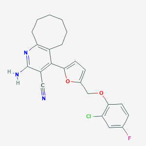 2-Amino-4-{5-[(2-chloro-4-fluorophenoxy)methyl]-2-furyl}-5,6,7,8,9,10-hexahydrocycloocta[b]pyridine-3-carbonitrile