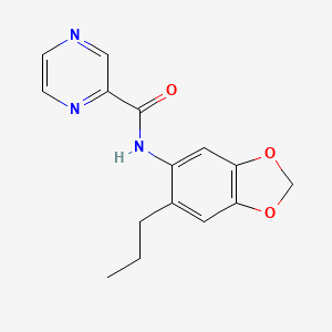 molecular formula C15H15N3O3 B4534990 N-(6-propyl-1,3-benzodioxol-5-yl)-2-pyrazinecarboxamide 