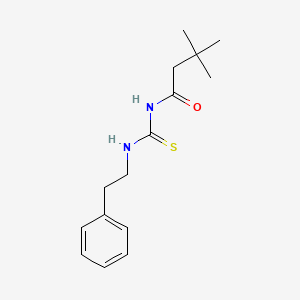 3,3-dimethyl-N-{[(2-phenylethyl)amino]carbonothioyl}butanamide