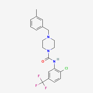 molecular formula C20H21ClF3N3O B4534996 N-[2-chloro-5-(trifluoromethyl)phenyl]-4-(3-methylbenzyl)-1-piperazinecarboxamide 