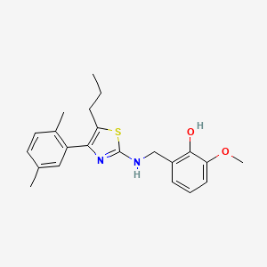 molecular formula C22H26N2O2S B4535002 2-({[4-(2,5-dimethylphenyl)-5-propyl-1,3-thiazol-2-yl]amino}methyl)-6-methoxyphenol 