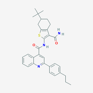 N-(6-tert-butyl-3-carbamoyl-4,5,6,7-tetrahydro-1-benzothiophen-2-yl)-2-(4-propylphenyl)quinoline-4-carboxamide