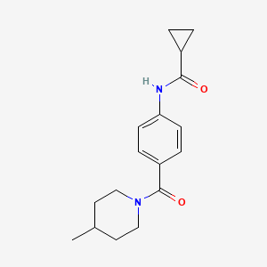 molecular formula C17H22N2O2 B4535013 N-{4-[(4-methyl-1-piperidinyl)carbonyl]phenyl}cyclopropanecarboxamide 
