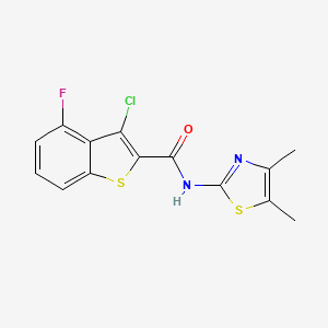 molecular formula C14H10ClFN2OS2 B4535023 3-chloro-N-(4,5-dimethyl-1,3-thiazol-2-yl)-4-fluoro-1-benzothiophene-2-carboxamide 
