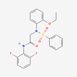 molecular formula C22H20F2N2O4S B4535029 N~1~-(2,6-difluorophenyl)-N~2~-(2-ethoxyphenyl)-N~2~-(phenylsulfonyl)glycinamide 