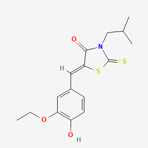 molecular formula C16H19NO3S2 B4535037 5-(3-ethoxy-4-hydroxybenzylidene)-3-isobutyl-2-thioxo-1,3-thiazolidin-4-one 