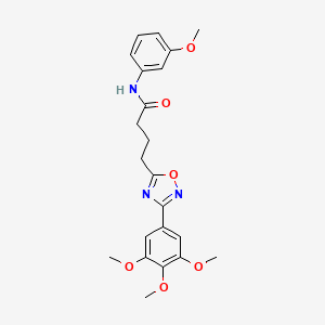 molecular formula C22H25N3O6 B4535038 N-(3-methoxyphenyl)-4-[3-(3,4,5-trimethoxyphenyl)-1,2,4-oxadiazol-5-yl]butanamide 