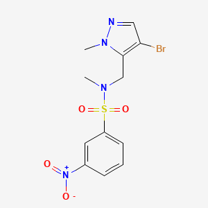 molecular formula C12H13BrN4O4S B4535048 N-[(4-bromo-1-methyl-1H-pyrazol-5-yl)methyl]-N-methyl-3-nitrobenzenesulfonamide 