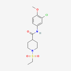 molecular formula C15H21ClN2O4S B4535049 N-(3-chloro-4-methoxyphenyl)-1-(ethylsulfonyl)-4-piperidinecarboxamide 
