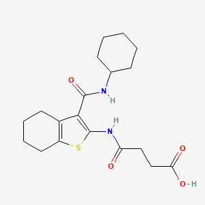 molecular formula C19H26N2O4S B4535075 4-({3-[(cyclohexylamino)carbonyl]-4,5,6,7-tetrahydro-1-benzothien-2-yl}amino)-4-oxobutanoic acid 