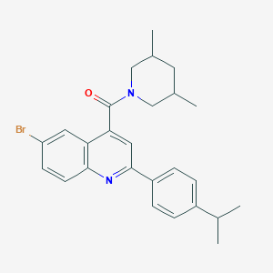 molecular formula C26H29BrN2O B453508 6-Bromo-4-[(3,5-dimethyl-1-piperidinyl)carbonyl]-2-(4-isopropylphenyl)quinoline 