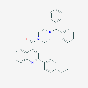 molecular formula C36H35N3O B453509 4-[(4-Benzhydryl-1-piperazinyl)carbonyl]-2-(4-isopropylphenyl)quinoline 