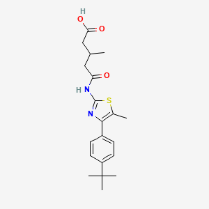 molecular formula C20H26N2O3S B4535091 5-{[4-(4-tert-butylphenyl)-5-methyl-1,3-thiazol-2-yl]amino}-3-methyl-5-oxopentanoic acid 