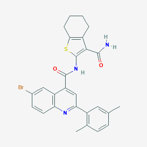 6-bromo-N-(3-carbamoyl-4,5,6,7-tetrahydro-1-benzothiophen-2-yl)-2-(2,5-dimethylphenyl)quinoline-4-carboxamide