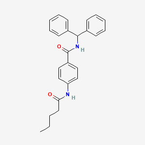 molecular formula C25H26N2O2 B4535105 N-(diphenylmethyl)-4-(pentanoylamino)benzamide 