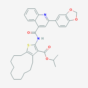 Isopropyl 2-({[2-(1,3-benzodioxol-5-yl)-4-quinolinyl]carbonyl}amino)-4,5,6,7,8,9,10,11,12,13-decahydrocyclododeca[b]thiophene-3-carboxylate